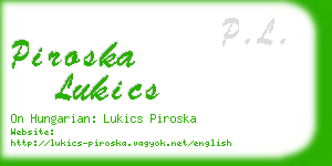 piroska lukics business card